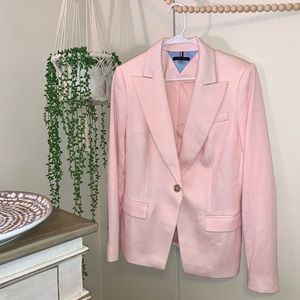 Tommy Hilfiger Pink Navy Knit Peak Lapel Blazer